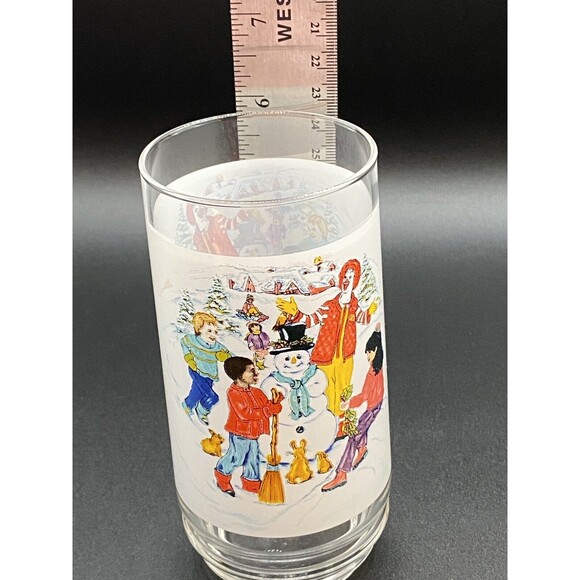 Vintage Ronald McDonalds Winter Snowman Christmas Collectible Drinking Glass - Picture 7 of 9